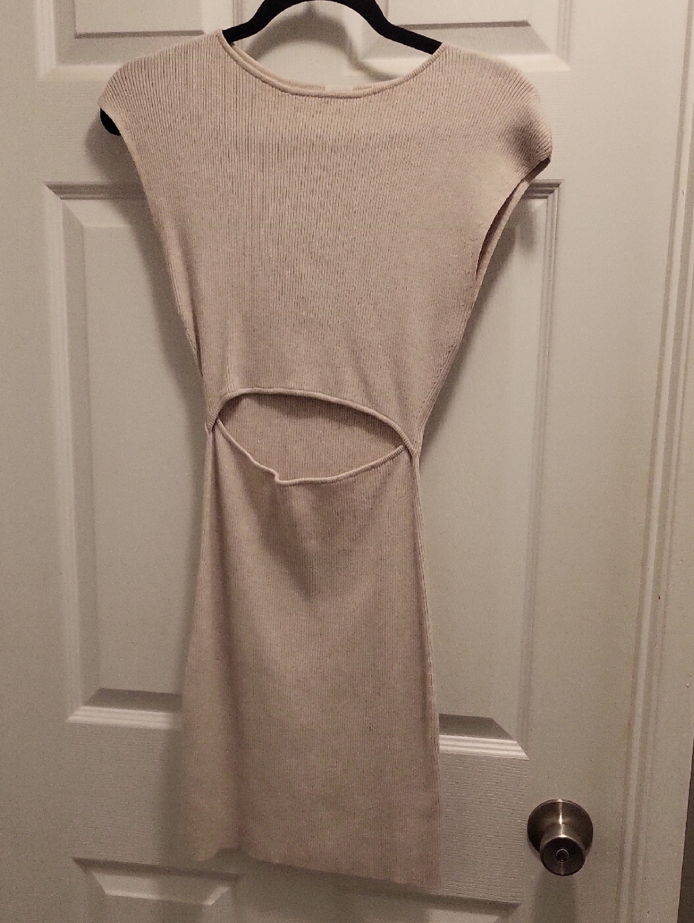 Wilfred Knit Cutout Midi Dress in Beige